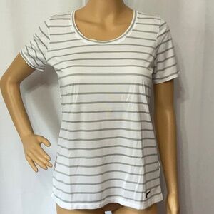 Nike Dri Fit Women's Striped Short Sleeve Top Size M